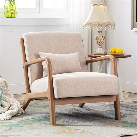 wood and metal framed fabric lounge accent chair|modern metal armchair.